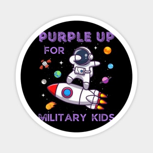 Purple Up Military Kids Military Child Month Astronaut Funny Magnet